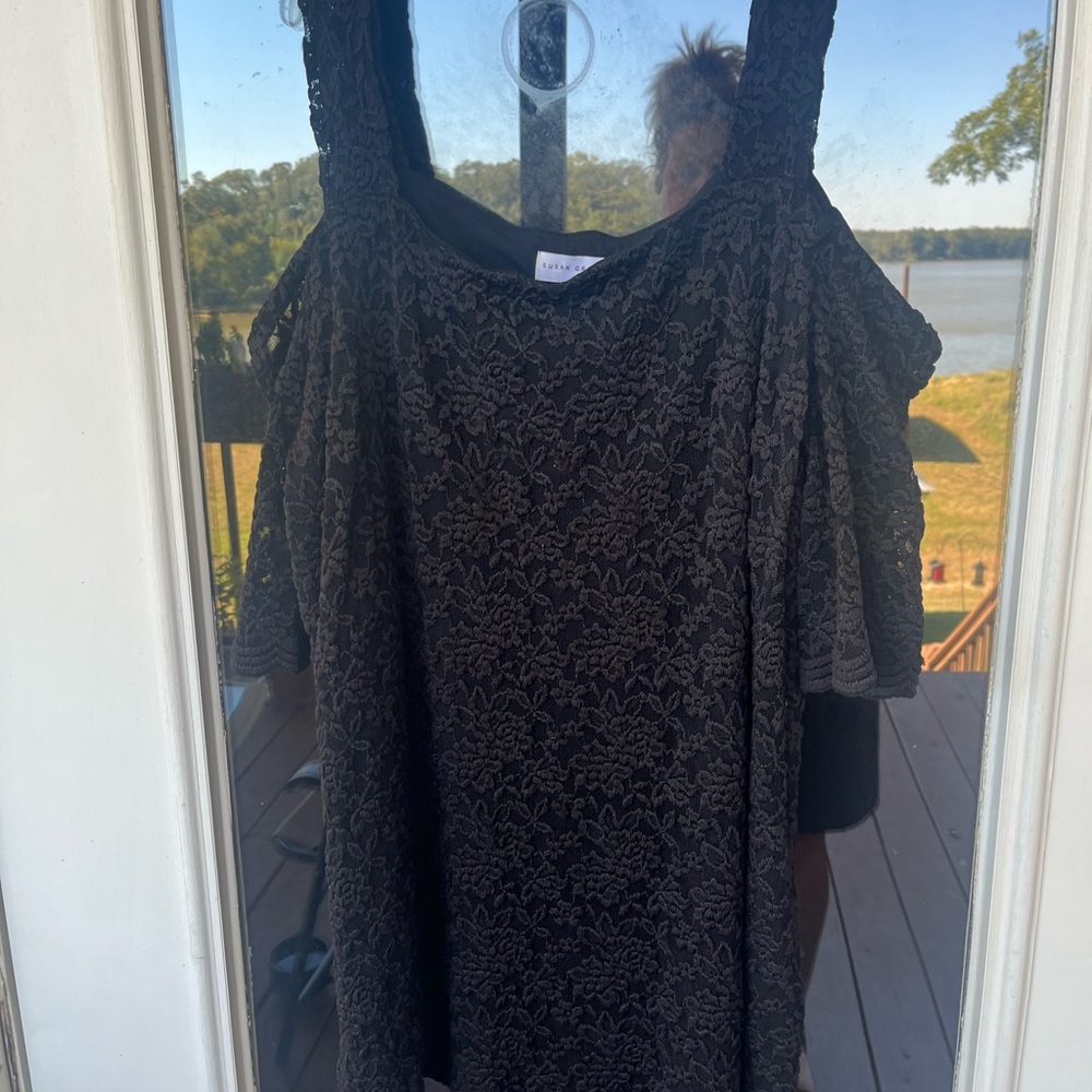 Susan Graver Black Lace Blouse